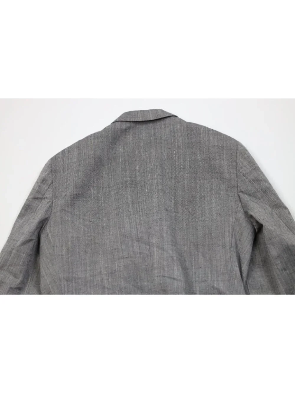 Vintage 70s 80s Mens 44L 2 Piece Atomic Fleck Suit Wedding Wide Leg 36x31 Gray